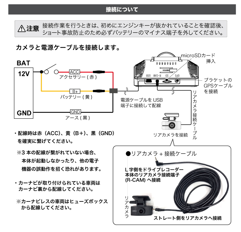 取り付け｜DVR-360V GPS付属フォーマットフリー360°高画質ドライブ ...